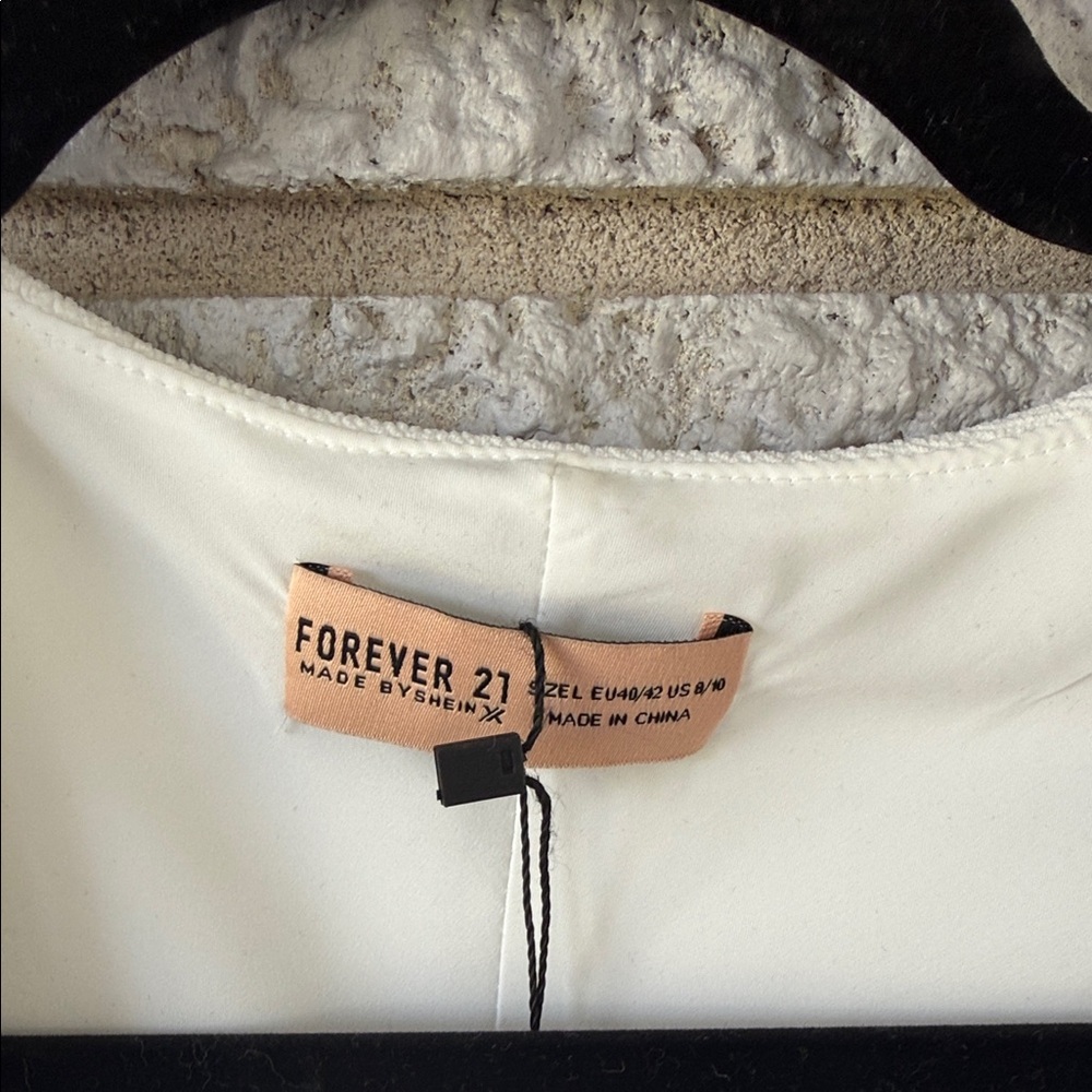 Forever 21 Cream Vest with Navy Floral Embroidery - Picture 2 of 4